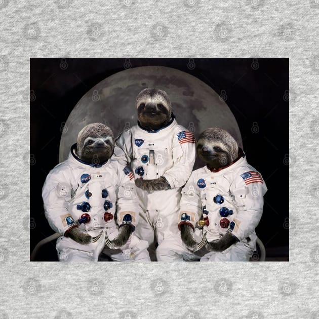 Astronaut Sloths on the way to the moon - Print / Home Decor / Wall Art / Poster / Gift / Birthday / Sloth Lover Gift / Animal print Canvas Print by luigitarini